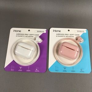 iHome Airpods Case with Magnetic Neckband 2pack